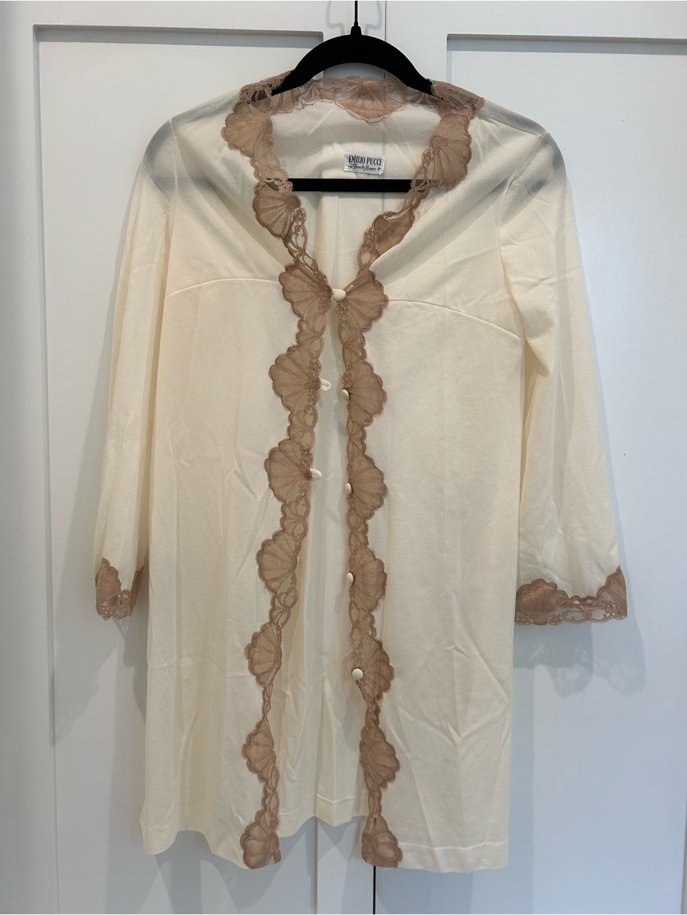 Vintage Emilio Pucci for Formfit Rogers Lace Trim Robe